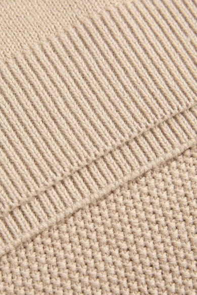 Beige ronde hals trui van JACK & JONES, in textuurgebreid met ribbelpatroon en breisel.