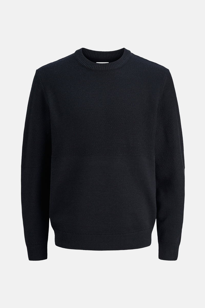 Pull col rond bleu - JACK & JONES