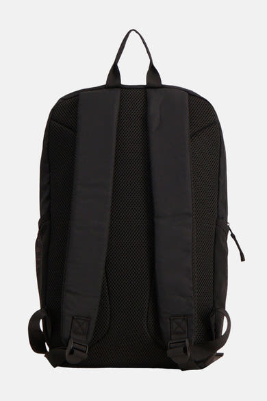 Sac à dos noir de ACCESSORIES BY JACK & JONES avec dos en filet et bretelles rembourrées, vue arrière.