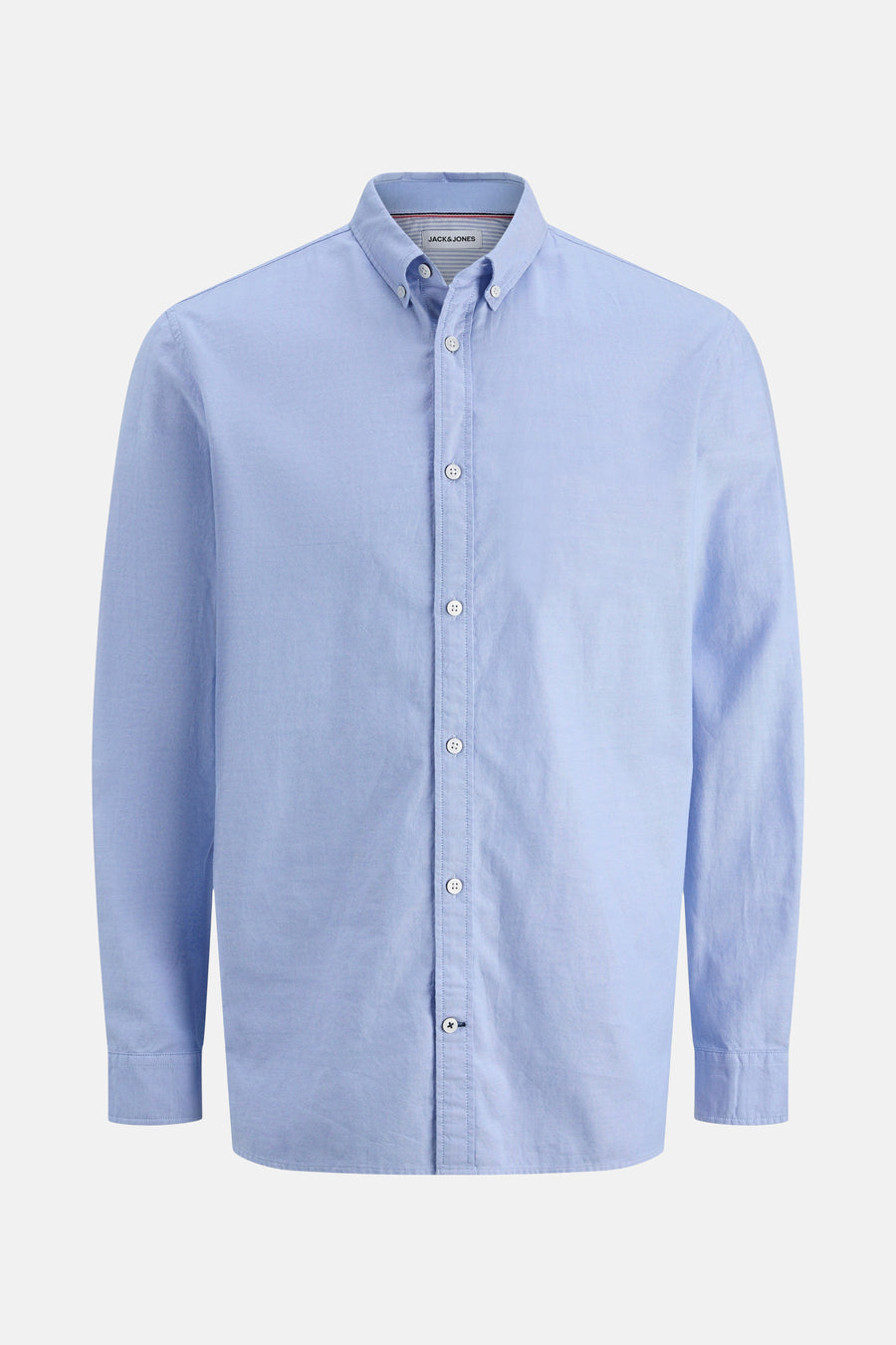 Chemise à manches longues bleue de PREMIUM by JACK & JONES, avec des boutons blancs.