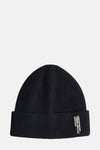 Bonnet noir ACCESSORIES BY JACK & JONES en maille côtelée avec logo Studio Coll.
