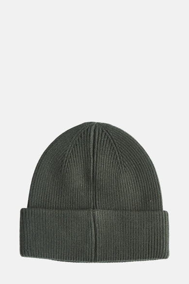 Bonnet vert par Accessories by Jack & Jones, en maille côtelée, accessoire de mode hivernal.