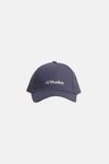 Blauwe pet van ACCESSORIES BY JACK & JONES, van achteren gezien met metalen gespsluiting.