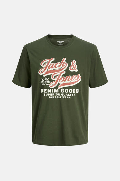 T-shirt vert à manches courtes de Originals by Jack & Jones avec graphisme imprimé.
