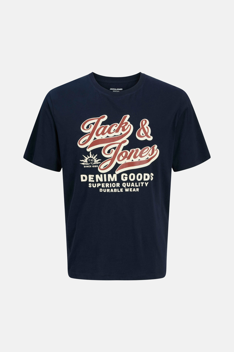 Blauw T-shirt met korte mouwen van ORIGINALS BY JACK & JONES met een grafische print op de voorkant.