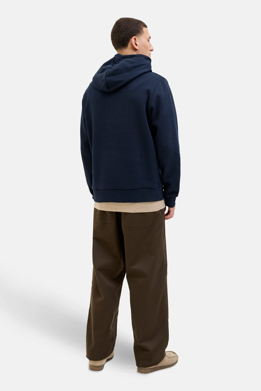 Blauwe hoodie van ORIGINALS BY JACK & JONES, met opdruk op de voorkant.