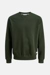 Sweat vert de JACK & JONES avec une texture discrète et un col rond classique.