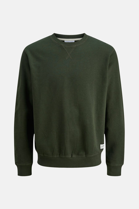 Groene sweater van JACK & JONES met een subtiele textuur en een klassieke ronde hals.