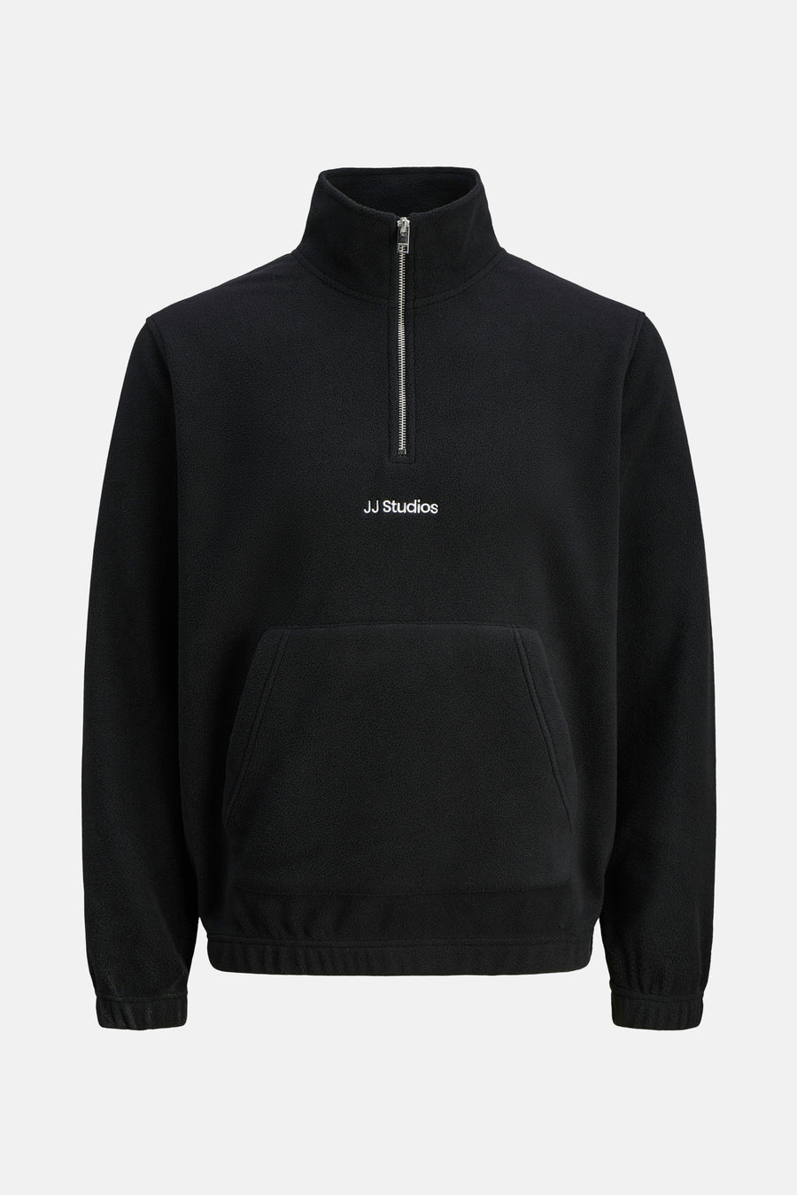 Polaire noire de JACK & JONES, avec poche kangourou et fermeture éclair au col.