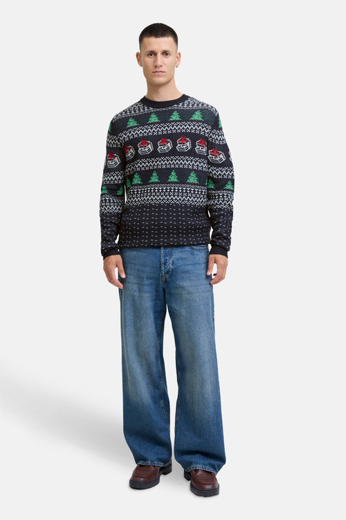 Pull met ronde hals - blauw