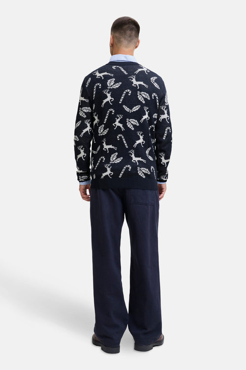 Pull met ronde hals - blauw