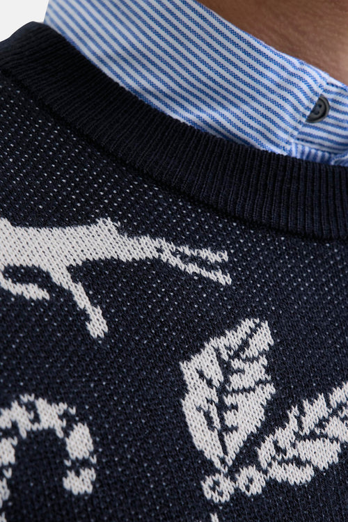 Pull met ronde hals - blauw