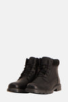 Bottines noires en cuir par ACCESSORIES BY JACK & JONES avec lacets et semelle crantée.