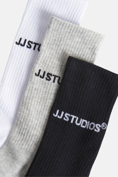 Multikleurige sokken set van Accessories by Jack & Jones, met merklogo op elke sok.