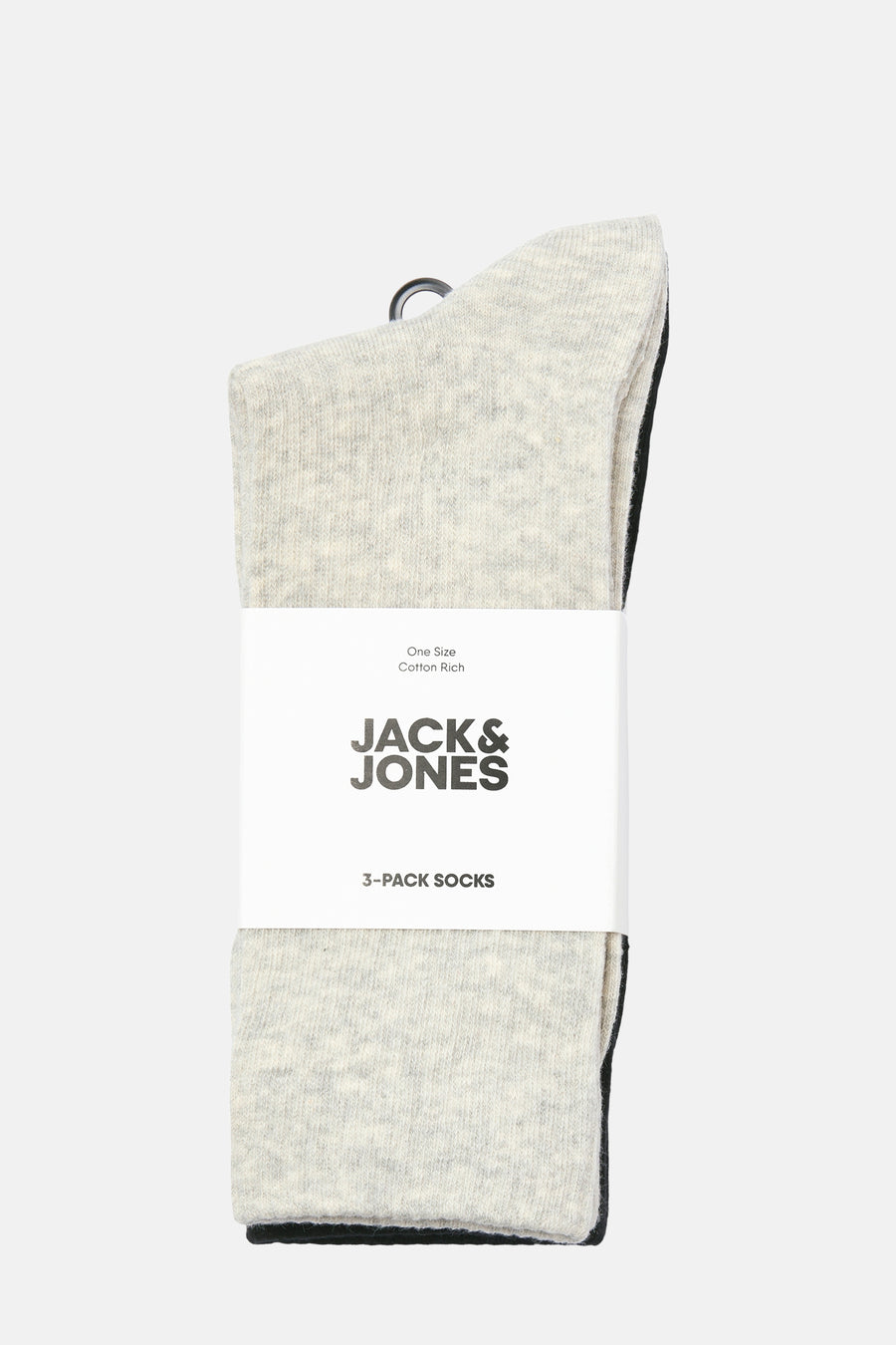 Set van drie paar gemêleerde katoenen sokken, ACCESSORIES BY JACK & JONES, met een wit label.