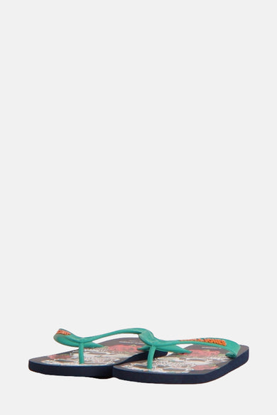 Blauwe tangen ACCESSORIES BY JACK & JONES met een printpatroon van schedels en rode rozen.