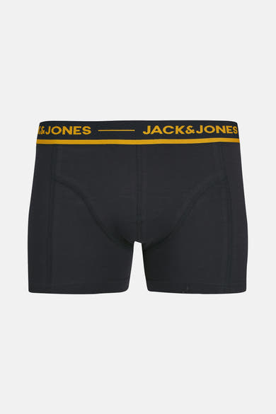 Blauwe boxer ACCESSORIES BY JACK & JONES, met contrasterende elastische tailleband met merknaam.
