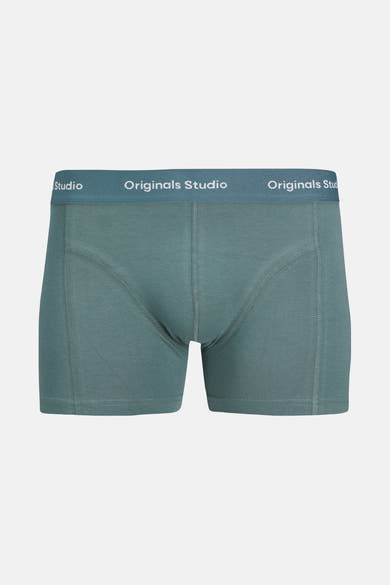 Blauwe boxer van ACCESSORIES BY JACK & JONES met een elastische tailleband met merknaam.