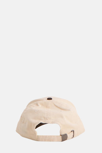 Beige pet van ACCESSORIES BY JACK & JONES, van achteren gezien met bruine verstelbare sluiting.