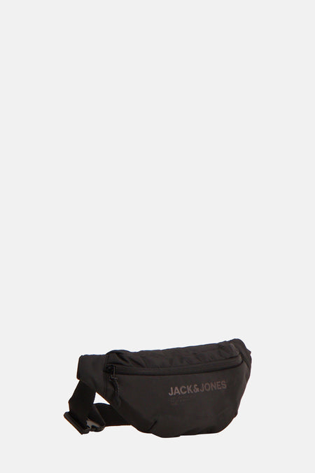 Zwarte heuptas van ACCESSORIES BY JACK & JONES met ritssluiting en verstelbare band.