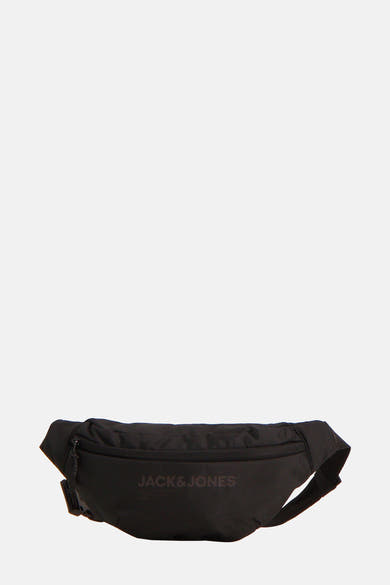 Zwarte heuptas van ACCESSORIES BY JACK & JONES, met zichtbare ritssluiting.
