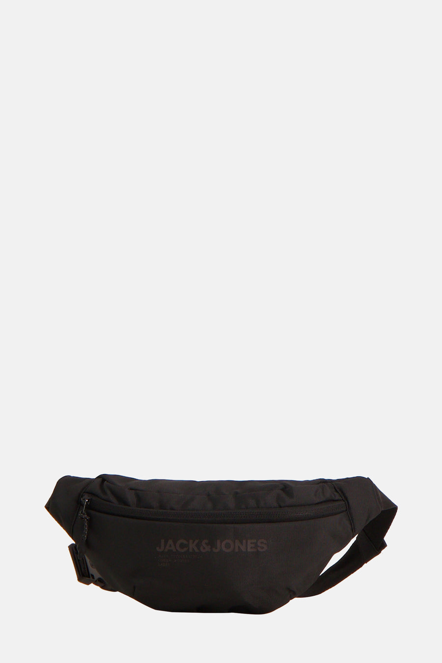 Zwarte heuptas van ACCESSORIES BY JACK & JONES, met zichtbare ritssluiting.