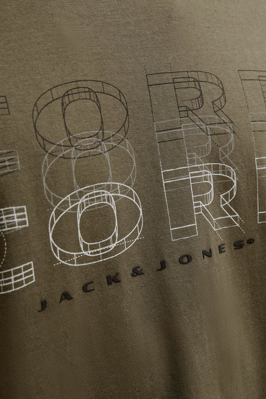 Groen T-shirt met korte mouwen van Jack & Jones met grafische architectonische print.