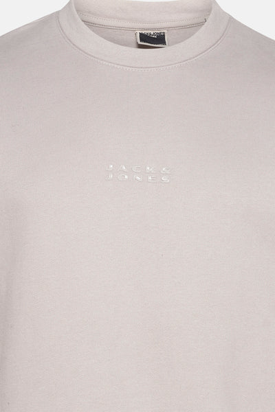 Sweat-shirt gris clair de PREMIUM by JACK & JONES, avec logo ton sur ton discret sur le devant.