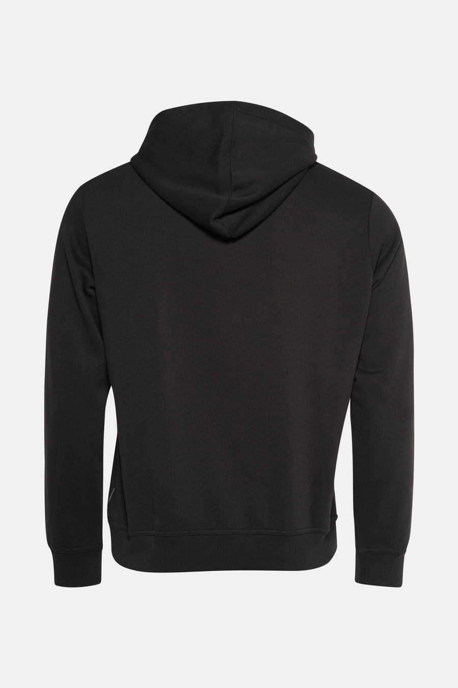 Zwarte hoodie van JACK & JONES, achterkant met capuchon en lange mouwen.