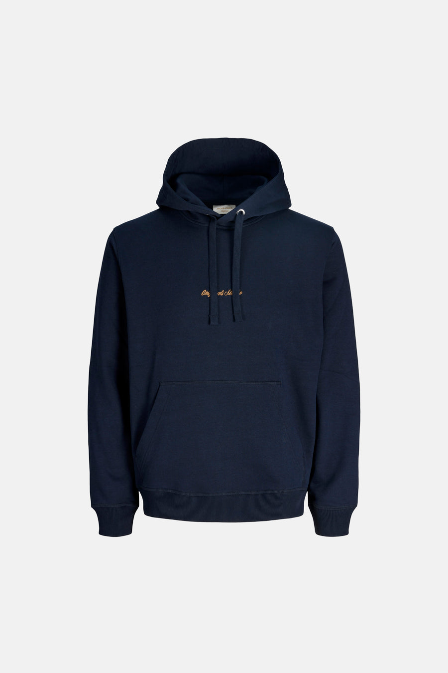 Blauwe hoodie van PREMIUM by JACK & JONES met trekkoord en kangoeroezak.