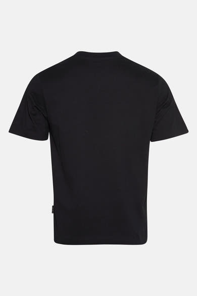 Zwart T-shirt met korte mouwen van JACK & JONES, met een discreet label aan de zijkant.
