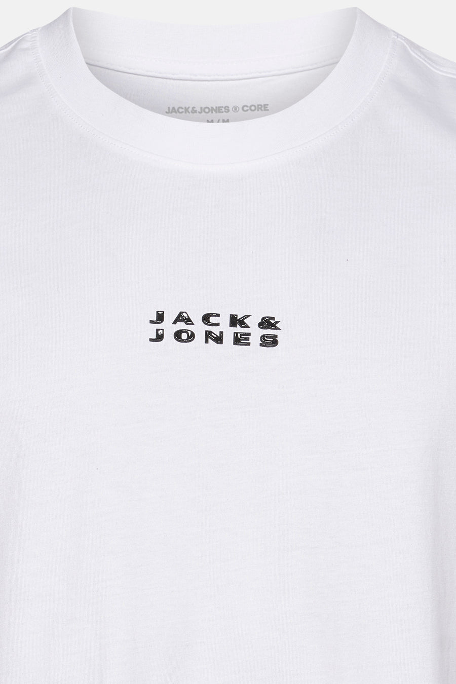 Wit T-shirt met korte mouwen van JACK & JONES, met een klein logo op de voorkant.