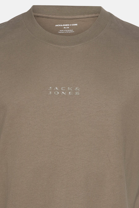 Groen T-shirt met korte mouwen van JACK & JONES met discreet merklogo.