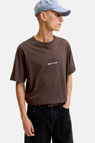 T-shirt (korte mouwen) bruin - ORIGINALS BY JACK & JONES