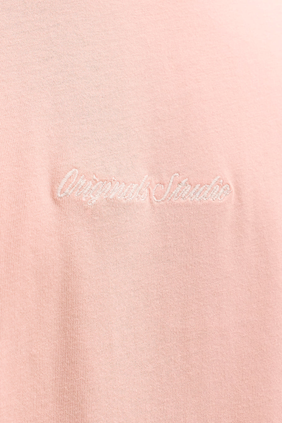 Roze T-shirt met korte mouwen van ORIGINALS BY JACK & JONES, met toon-op-toon geborduurd opschrift.