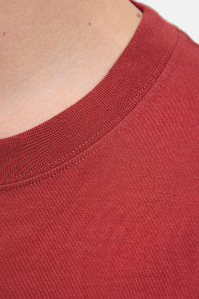 T-shirt à manches courtes rouge d'ORIGINALS BY JACK & JONES, près du cou, en tissu texturé.
