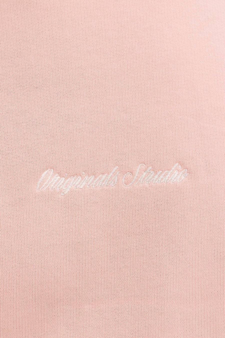 Roze sweatshirt van Originals by Jack & Jones, met een gebreide textuur en geborduurd logo.
