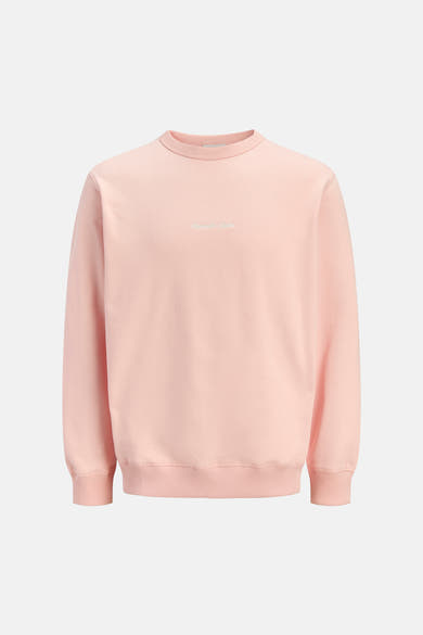 Roze sweatshirt met ronde hals van ORIGINALS BY JACK & JONES, met discreet logo op de borst.