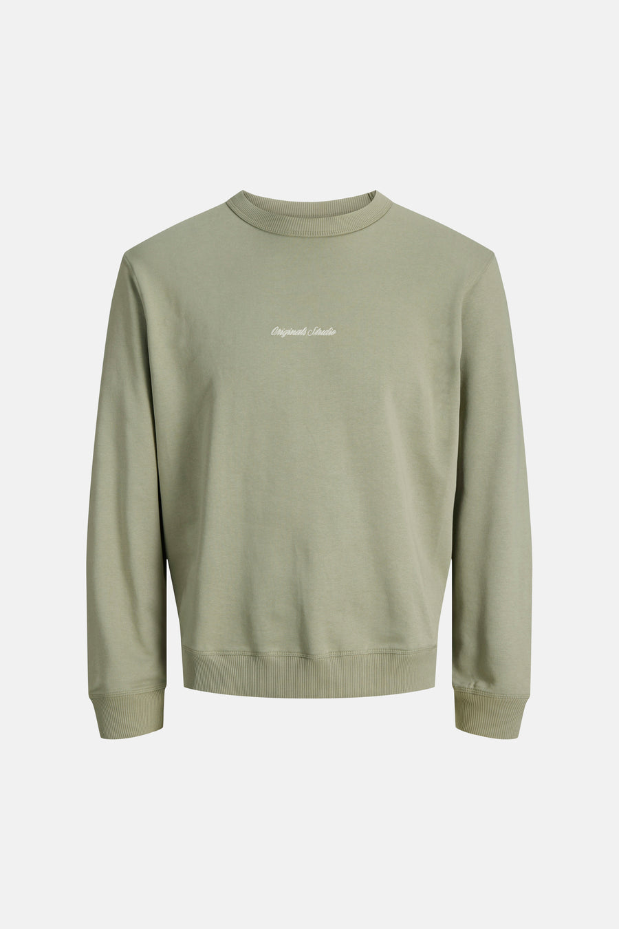 Groene sweater van ORIGINALS BY JACK & JONES met een ronde hals en geribde boorden.