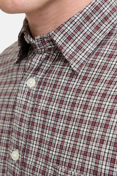 Rood overhemd met lange mouwen met ruitpatroon van PREMIUM by JACK & JONES.
