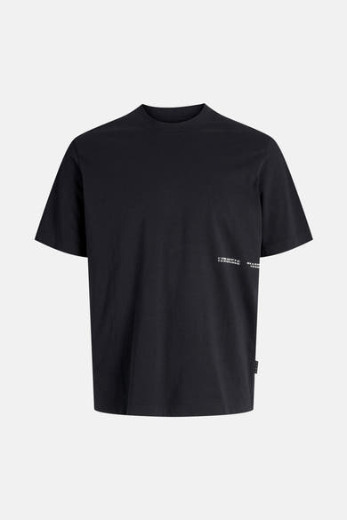 Zwart T-shirt met korte mouwen van JACK & JONES met minimalistische print.