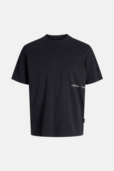 Zwart T-shirt met korte mouwen van JACK & JONES met minimalistische print.