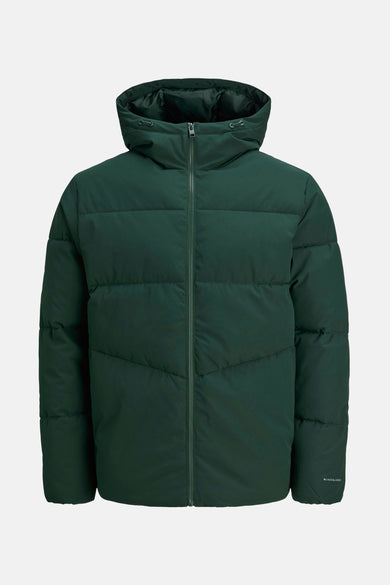 Groene regenjas van ORIGINALS BY JACK & JONES, met capuchon en ritssluiting.