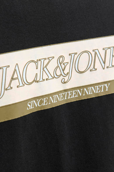 Zwart T-shirt met korte mouwen van ORIGINALS BY JACK & JONES met opdruk van het "JACK&JONES" logo.