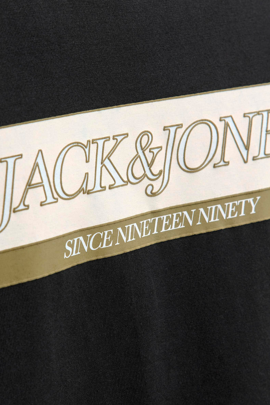 Zwart T-shirt met korte mouwen van ORIGINALS BY JACK & JONES met opdruk van het "JACK&JONES" logo.
