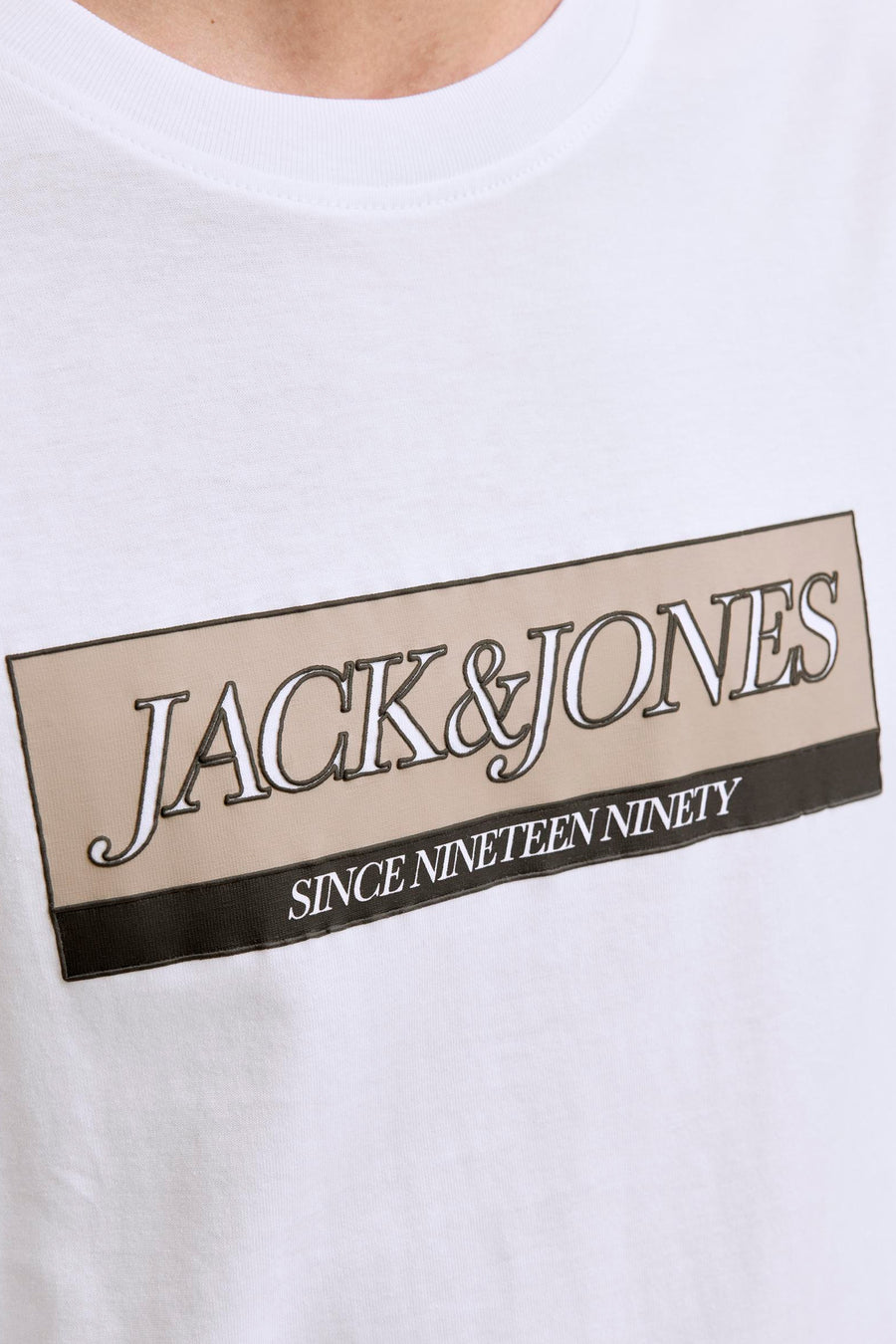 Wit T-shirt met korte mouwen van ORIGINALS BY JACK & JONES met een opdruk van een logo.