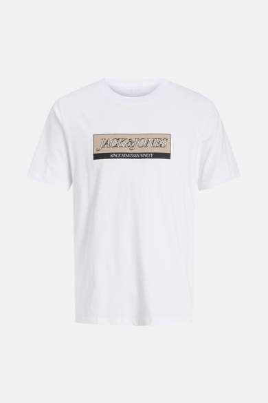 Wit T-shirt met korte mouwen van ORIGINALS BY JACK & JONES met een opdruk op de voorkant.