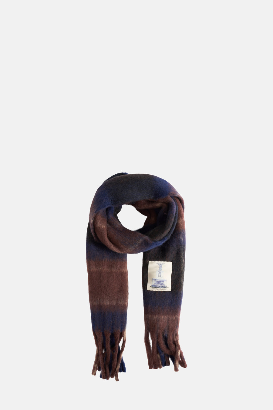 Multikleuren sjaal van ACCESSORIES BY JACK & JONES met een geruit patroon en franjes.