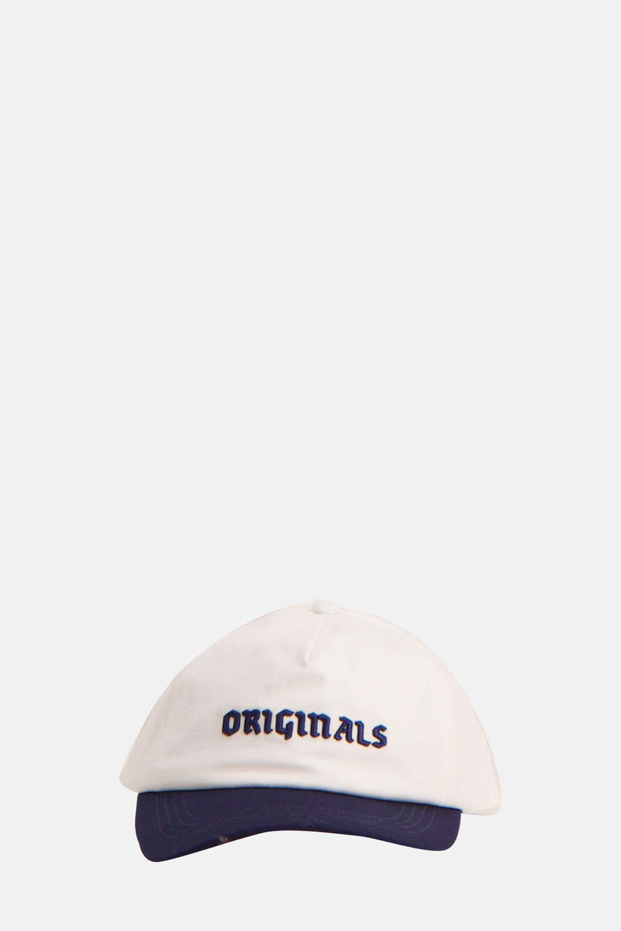 Blauwe pet van ACCESSORIES BY JACK & JONES met geborduurde "Originals" tekst aan de voorkant.