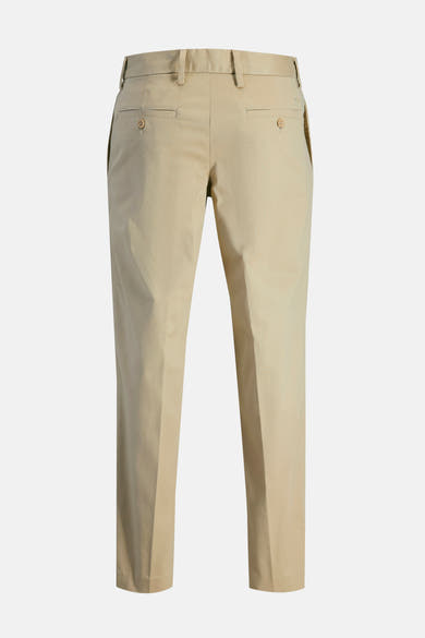 Chino beige de JACK & JONES JEANS INTELLIGENCE, avec poches boutonnées à l'arrière.